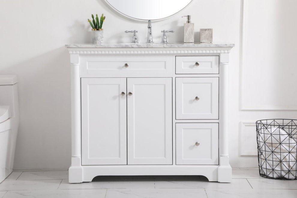 Home Living 42" Single Bathroom Vanity, White