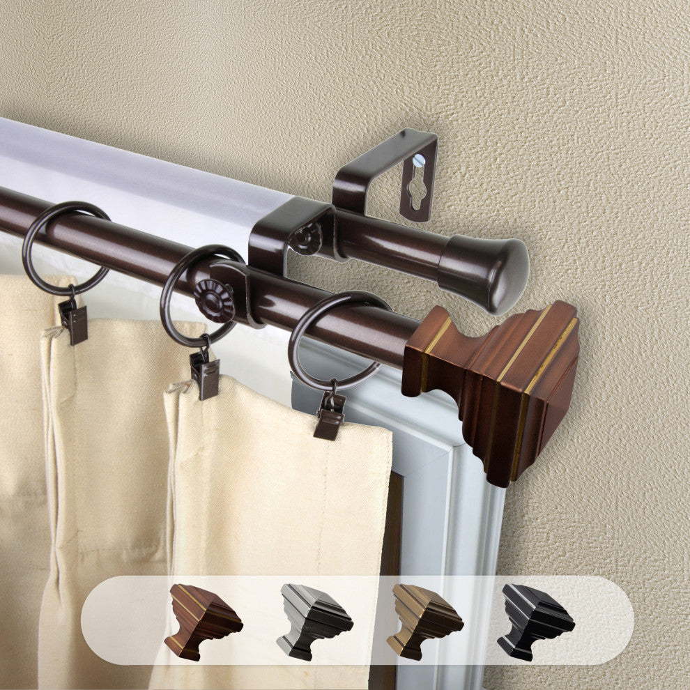 Kira 13/16" Double Curtain Rod Cocoa