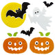 Ghost and Pumpkin Halloween Gel Window Clings
