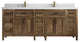 Santa Monica 84 Double Sink Bath Vanity in Graywashed Teak 2" Calacatta Laza