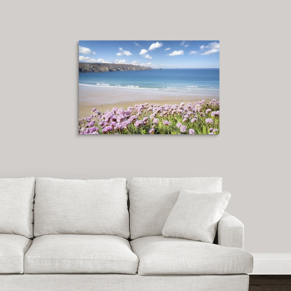 "The Trespassed Bay and beach in Brittany" Wrapped Canvas Art Print, 36"x24"x...