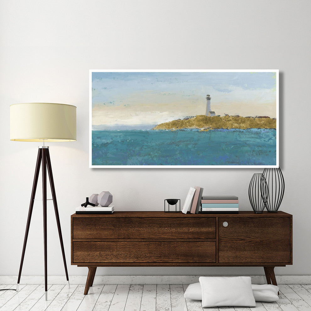 "Lighthouse Seascape I v.2" Digital Paper Print by James Wiens, 74"x38"