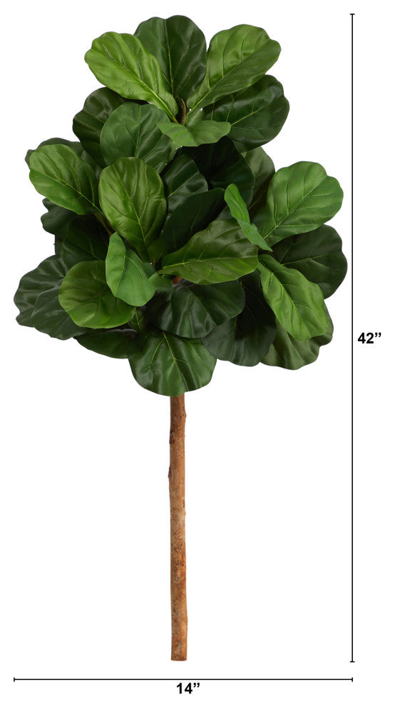 3.5' Fiddle Leaf Artificial Tree, No Pot