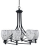 Capri 8-Light Chandelier, Matte Black/Black Fusion