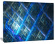 Glowing Blue Fractal Grill, Oversized Abstract Canvas Art Print, 60x40