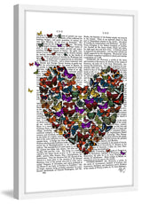 "Butterfly Heart" Framed Painting Print, 24"x36"