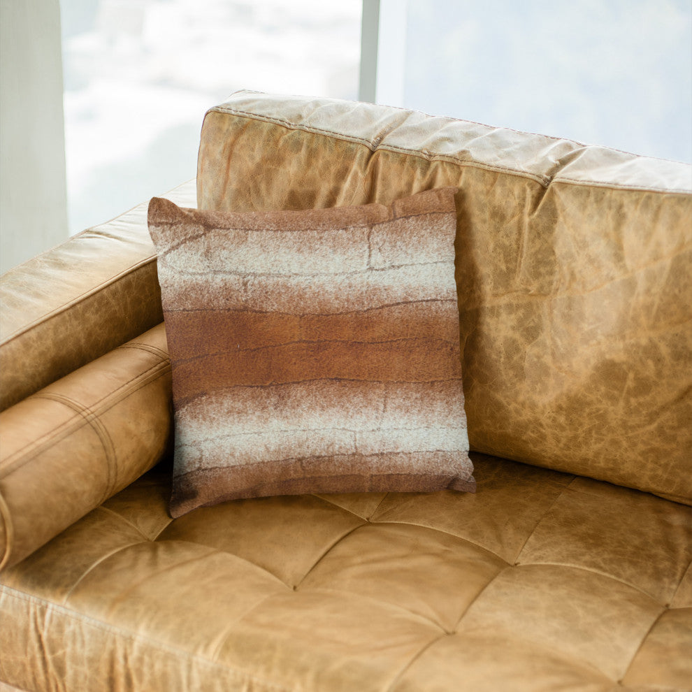 Plutus Orange Brown Furever Faux Fur Throw Pillow, 20" x 36" King