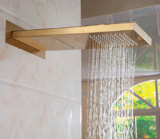 Gold Plated Bathroom Wall Mount Soild Brass Two ways Shower Head