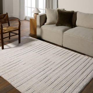 Label J Regious EVA02 Striped Ivory Area Rug, 5'x8'