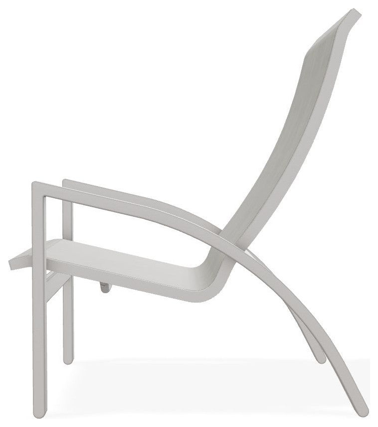 Kendall Sling Stackable Outdoor Lounge Chair, Smoke/Warm Gray