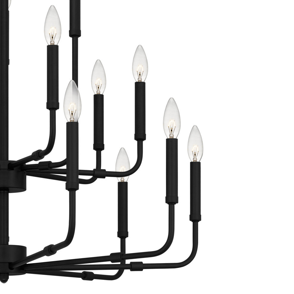 Quoizel ABR5132 Abner 18 Light 32"W Taper Candle Style Chandelier - Matte Black