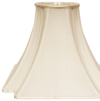 16" Ivory Slanted Notch Square Shantung Lampshade