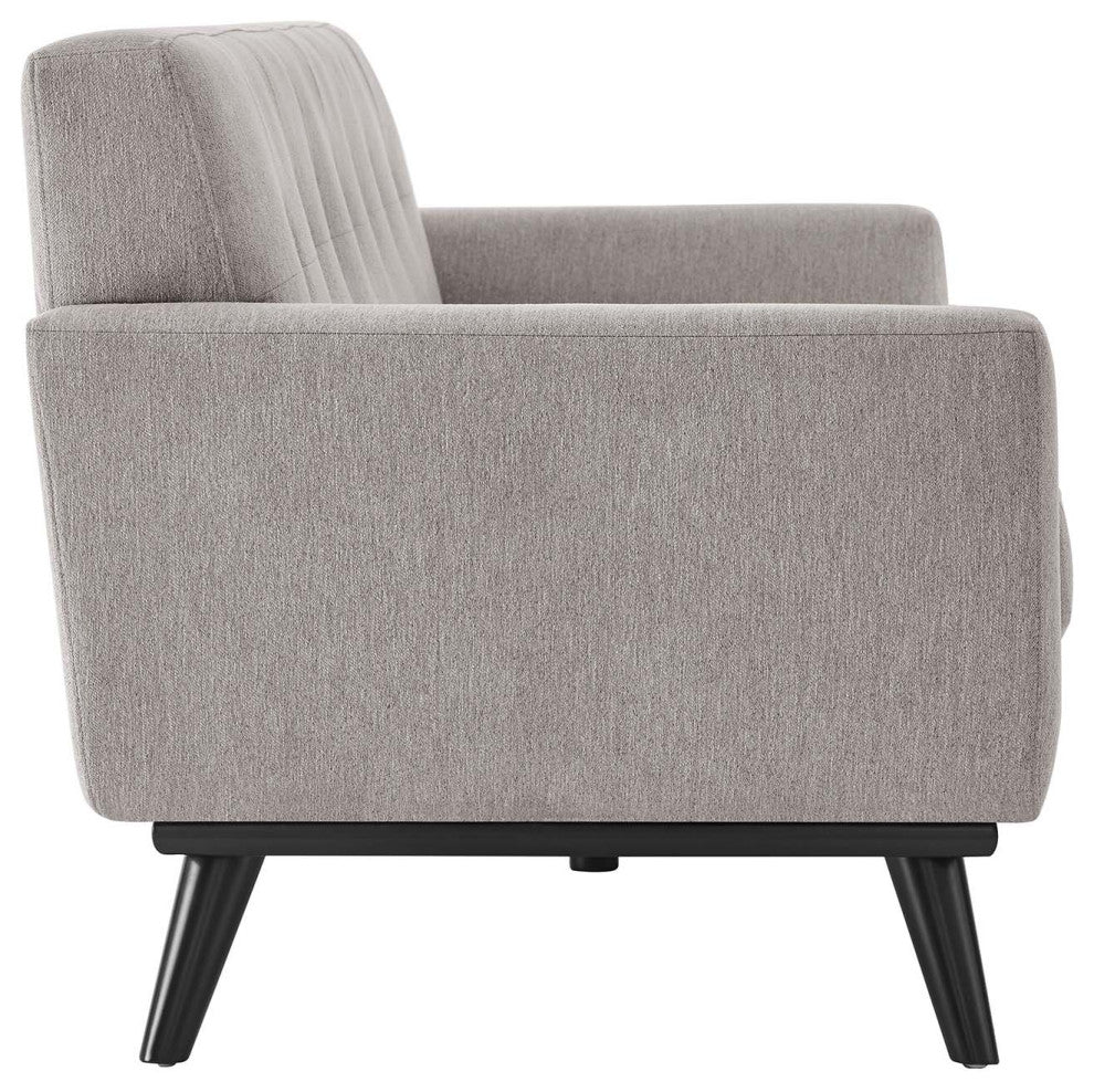 Engage Herringbone Fabric Sofa, Light Gray