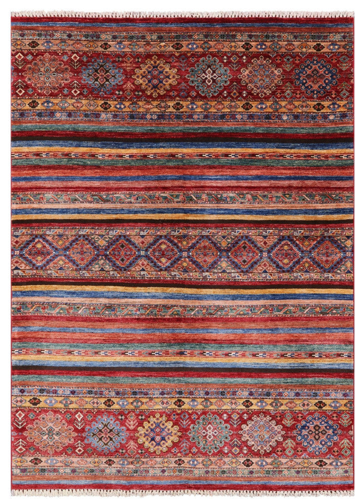 Handmade Khorjin Super Kazak Wool Rug 5' 7" X 7' 9" Q10451