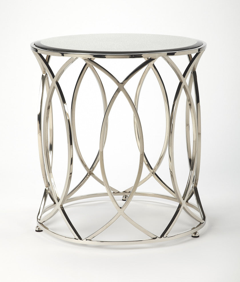 Desiree Mirror and Nickel End Table, 5320025