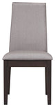 Spring Creek Espresso Brown Finish Dining Side Chairs with gray Fabric, Set of 2