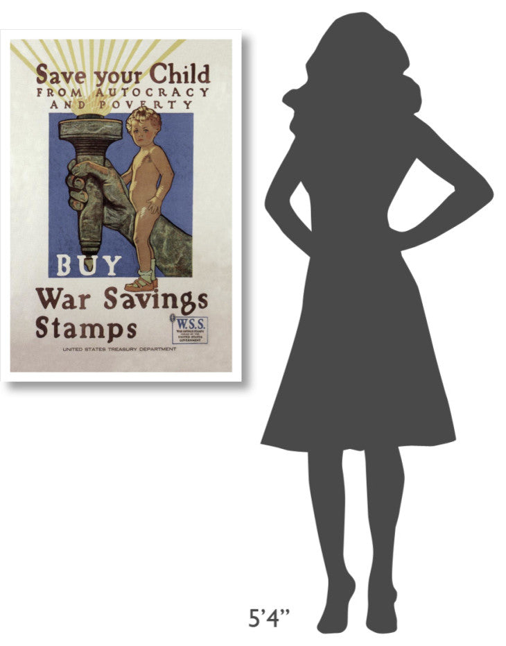 "WWI: Save Your Child" Digital Paper Print by Herbert Andrew Paus, 26"x38"