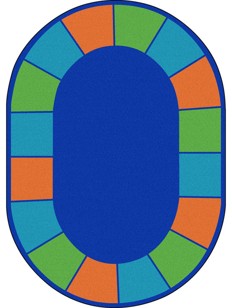 Squares To Spare 7'8" X 10'9" Oval Area Rug, Color Multi