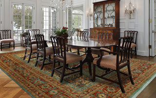 Handmade Aria Naeemah Blue/Rust Rug, 8'11x11'8