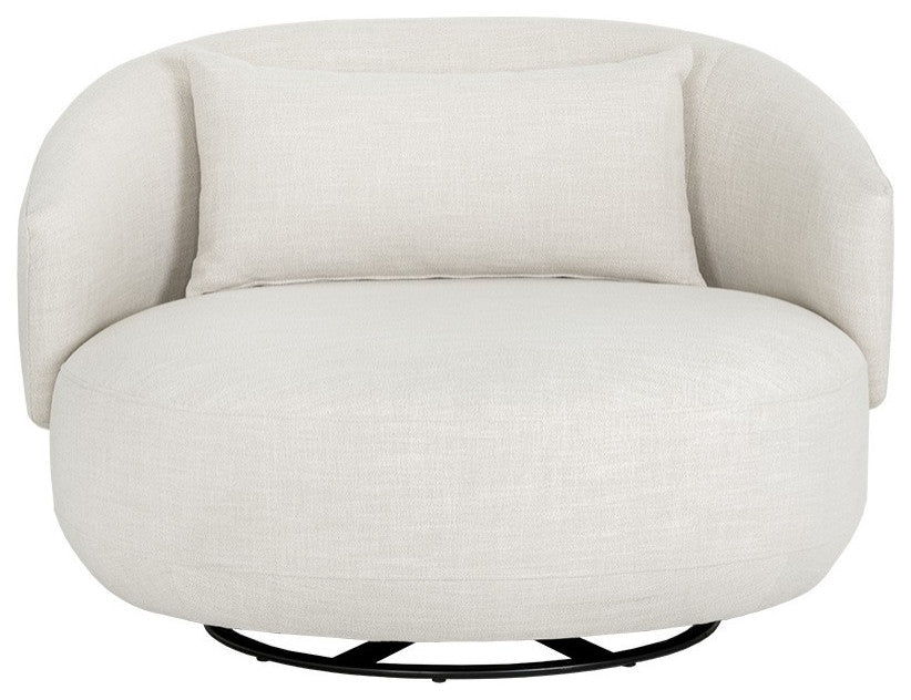 Walsh Swivel Lounge Chair, Effie Linen
