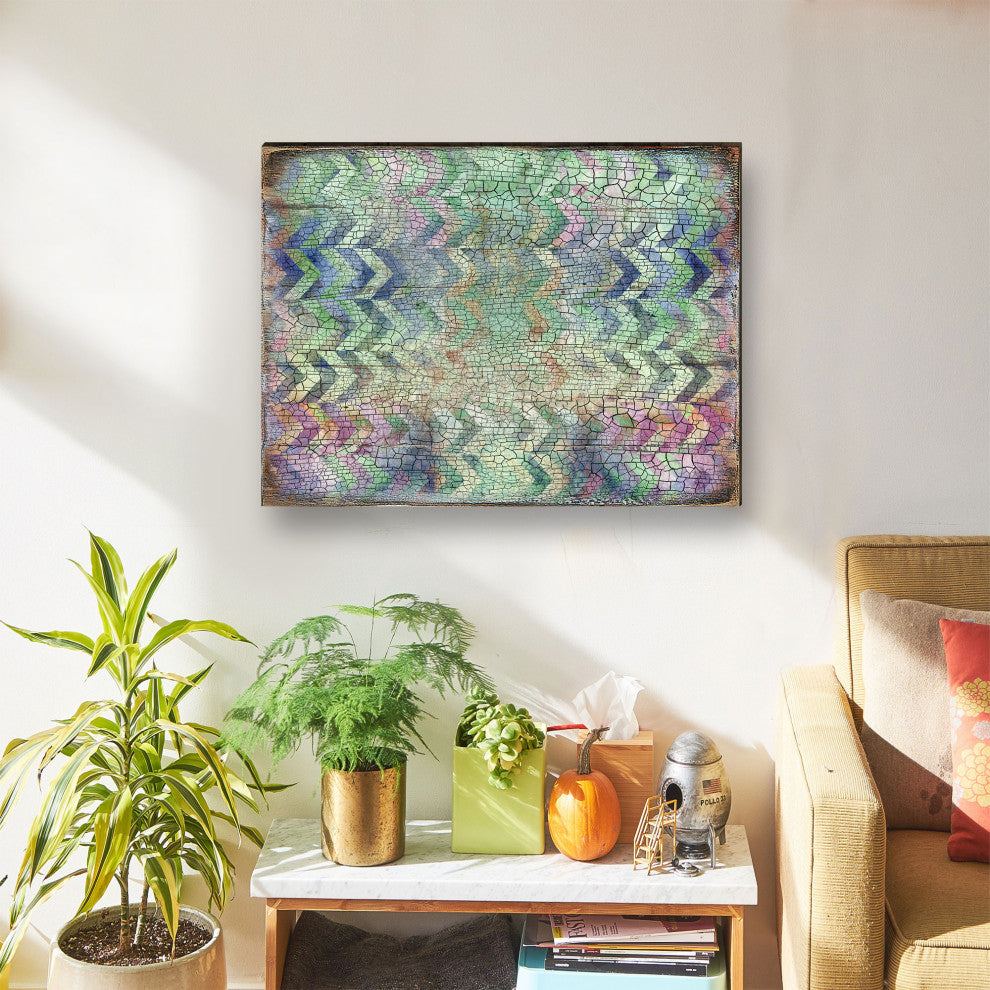 Decorative Pattern Wooden Block, 7"x5.5"