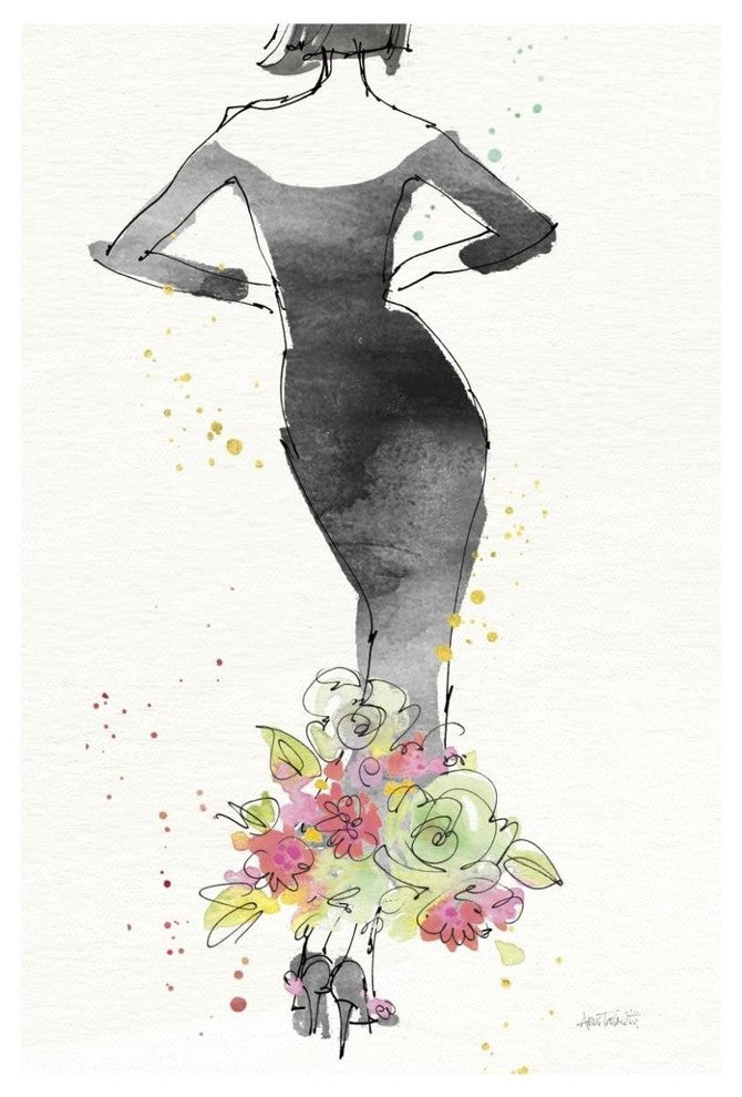 "Floral Fashion I v2" Digital Paper Print by Anne Tavoletti, 42"x62"