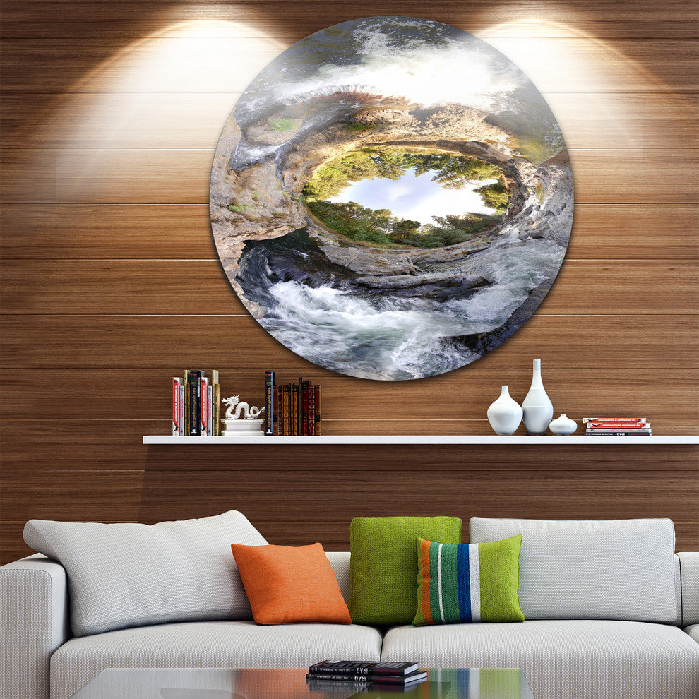 Wild River Tube, Landscape Photography Disc Metal Wall Art, 11"