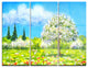 "Tree in Different Seasons" Watercolor Metal Wall Art, 3 Panels, 36"x28"