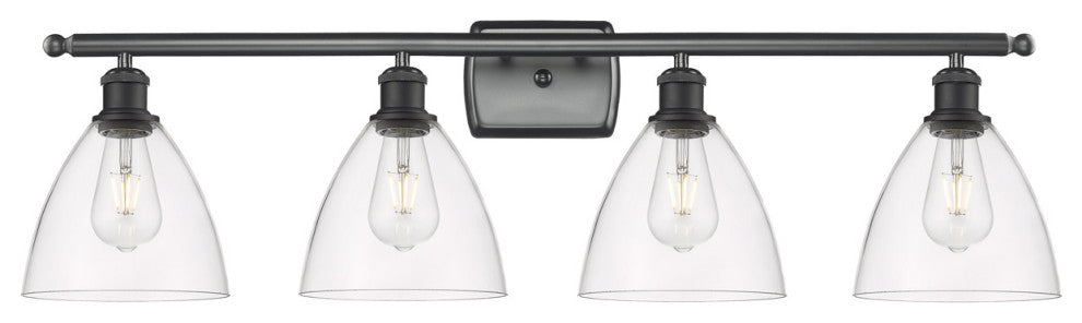 Innovations 516-4W-BK-GBD-752 4 Light Bath Vanity Light, Matte Black