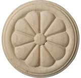 2 3/4"W x 2 3/4"H x 1/4"P Reese Rosette, Alder