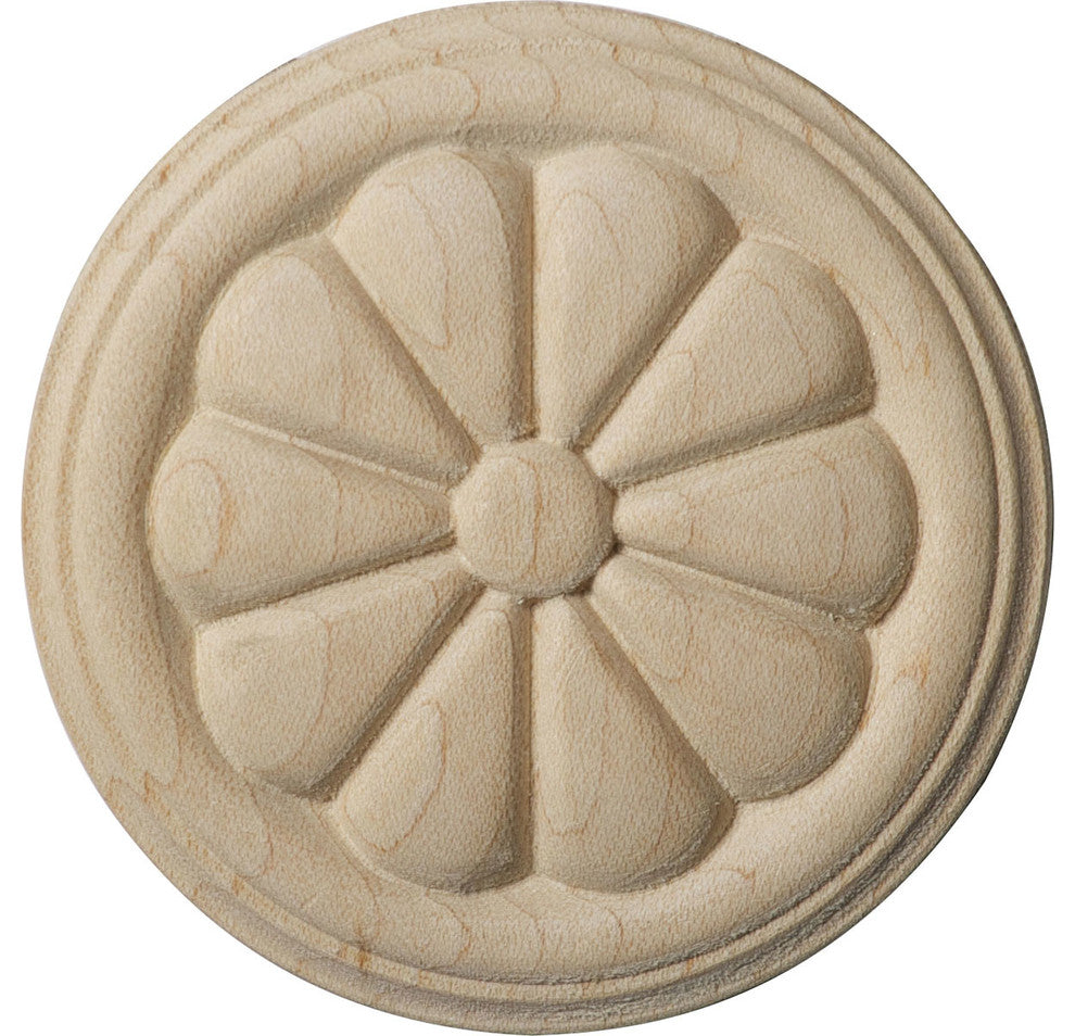 2 3/4"W x 2 3/4"H x 1/4"P Reese Rosette, Alder