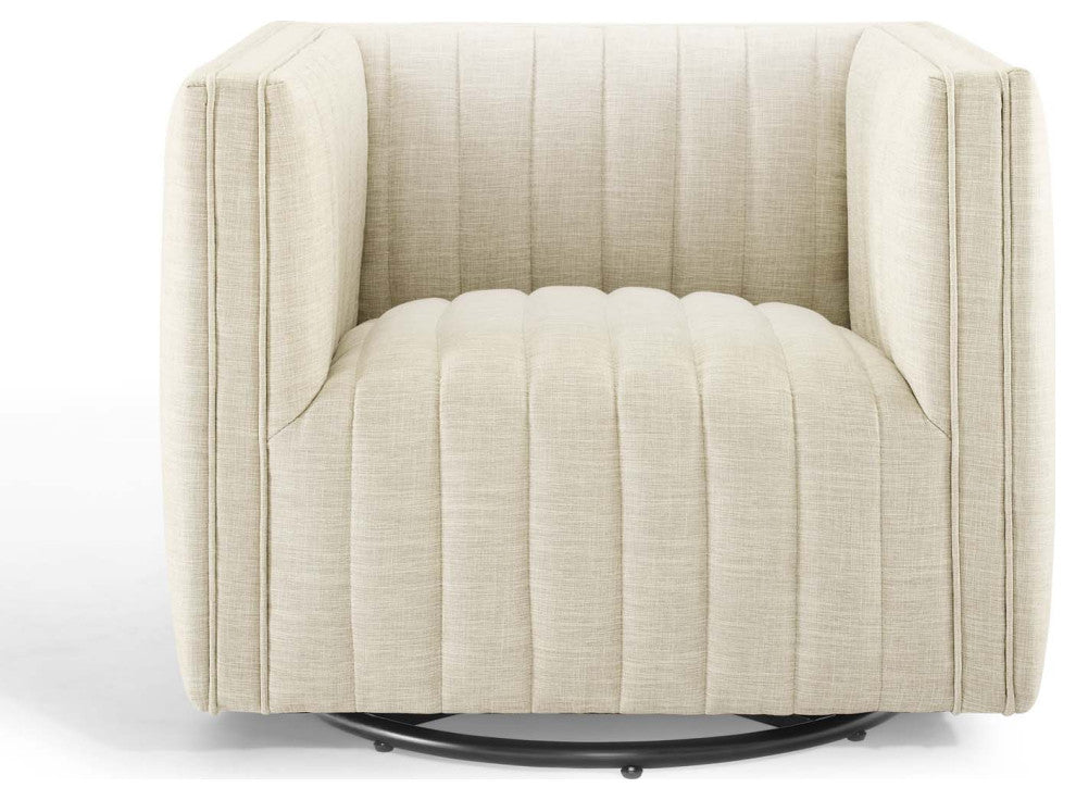 Tufted Armchair Accent Chair, Fabric, Beige, Modern, Living Lounge Hospitality