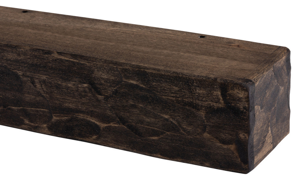 Rough Hewn Fireplace Shelf Mantel, Dark Chocolate Oak, 36"