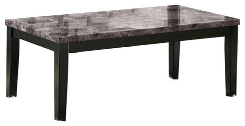 Benzara BM190138 Marble Top Table Set with Tapered Legs, Set of 3, Black/Gray