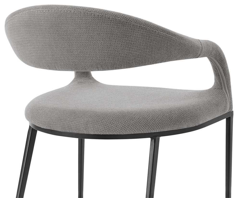 Morgan Matte Black and Light Gray Upholstered Dining Chairs, Set of 2