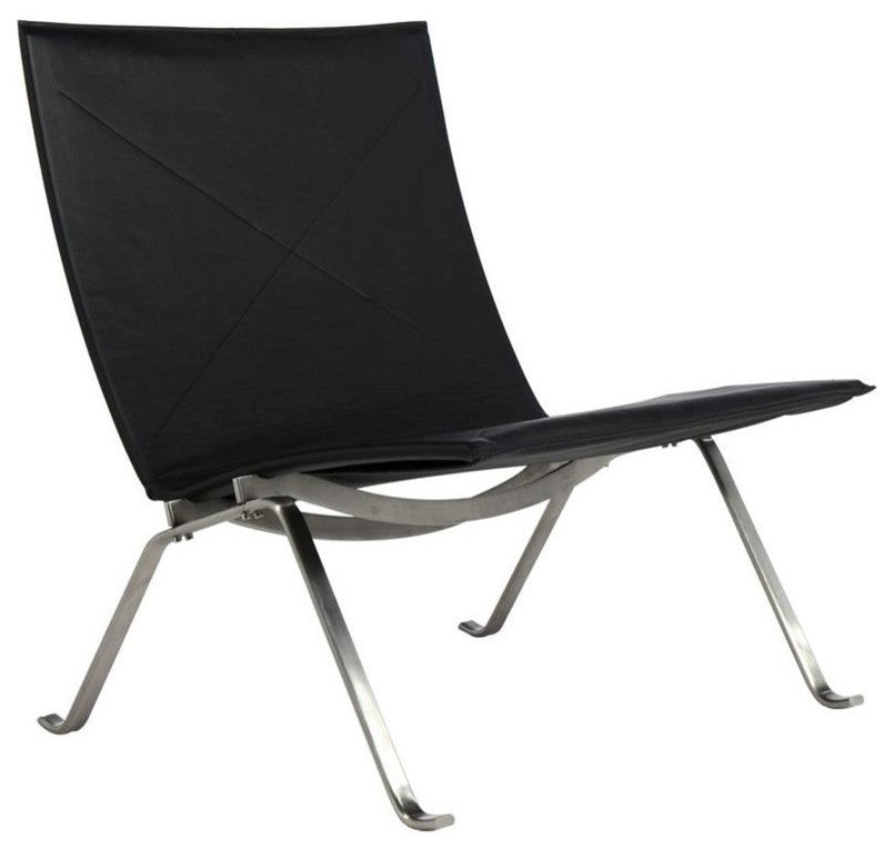 Kruger Lounge Chair, Black Leather