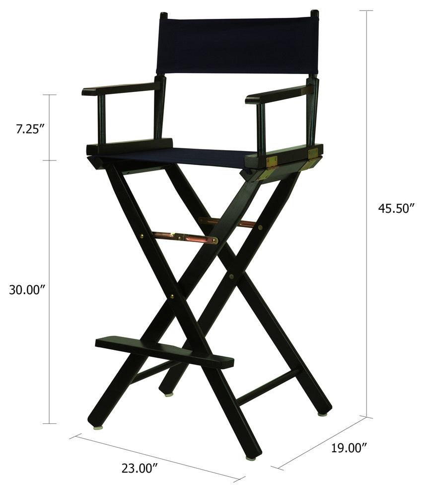 030" Director's Chair Black Frame-Navy Blue Canvas