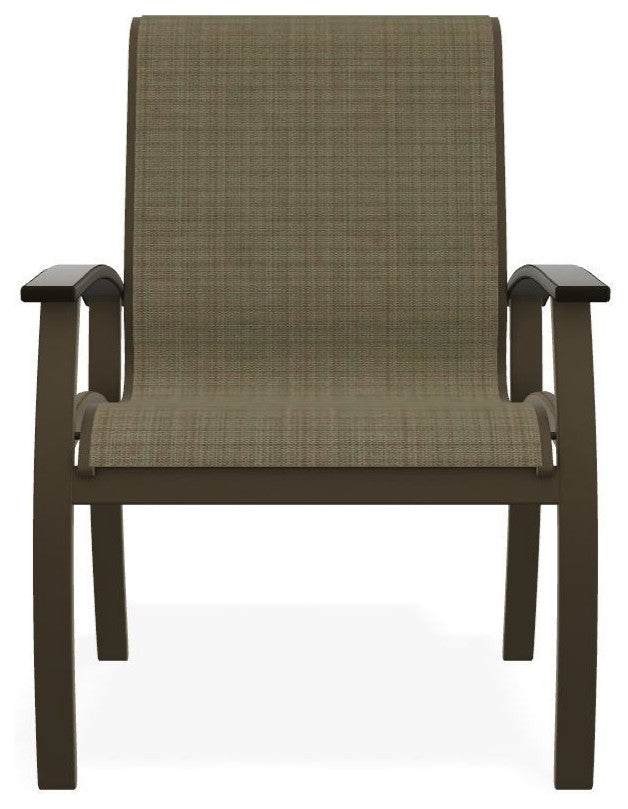 Belle Isle Sling Outdoor Dining Chair, Elevation Stone/Beachwood