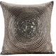 Art Silk Decorative Pillows Taupe Grey 20"x20" Dotted Sequins, Silver Pop