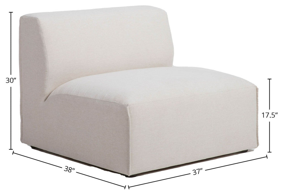 Premium 37" Upholstered Sectional Sofa, Beige