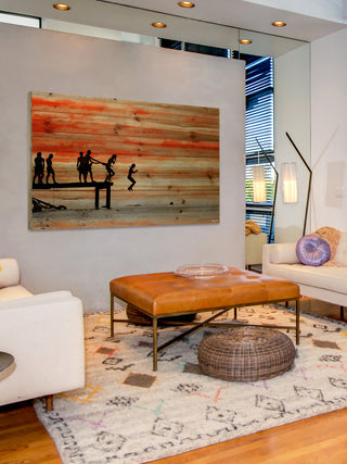 "Caught Ya" Print on Natural Pine Wood, 60"x40"