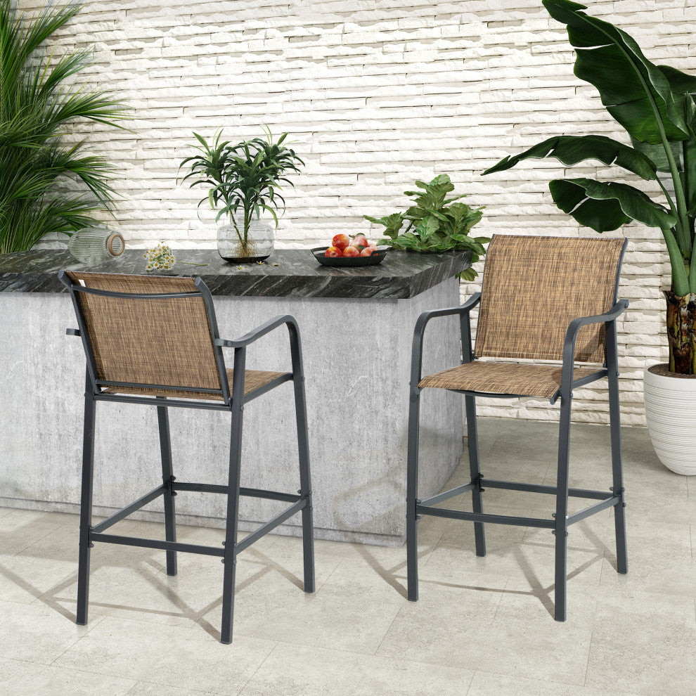 Set of 2 Outdoor bar stoolst Patio Bar Chair,patio furniture set, Earth