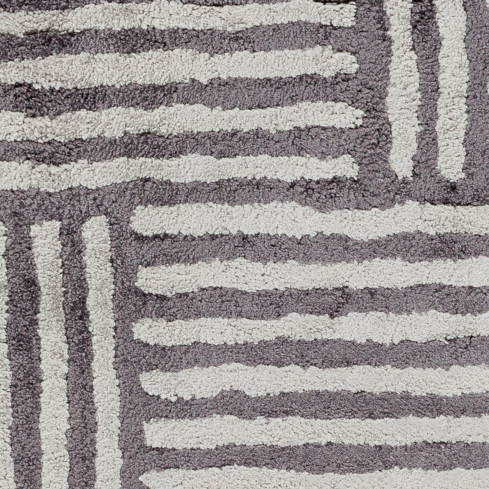 Surya Quartz QTZ-5038 9'x13' Rug, Black/Medium Gray