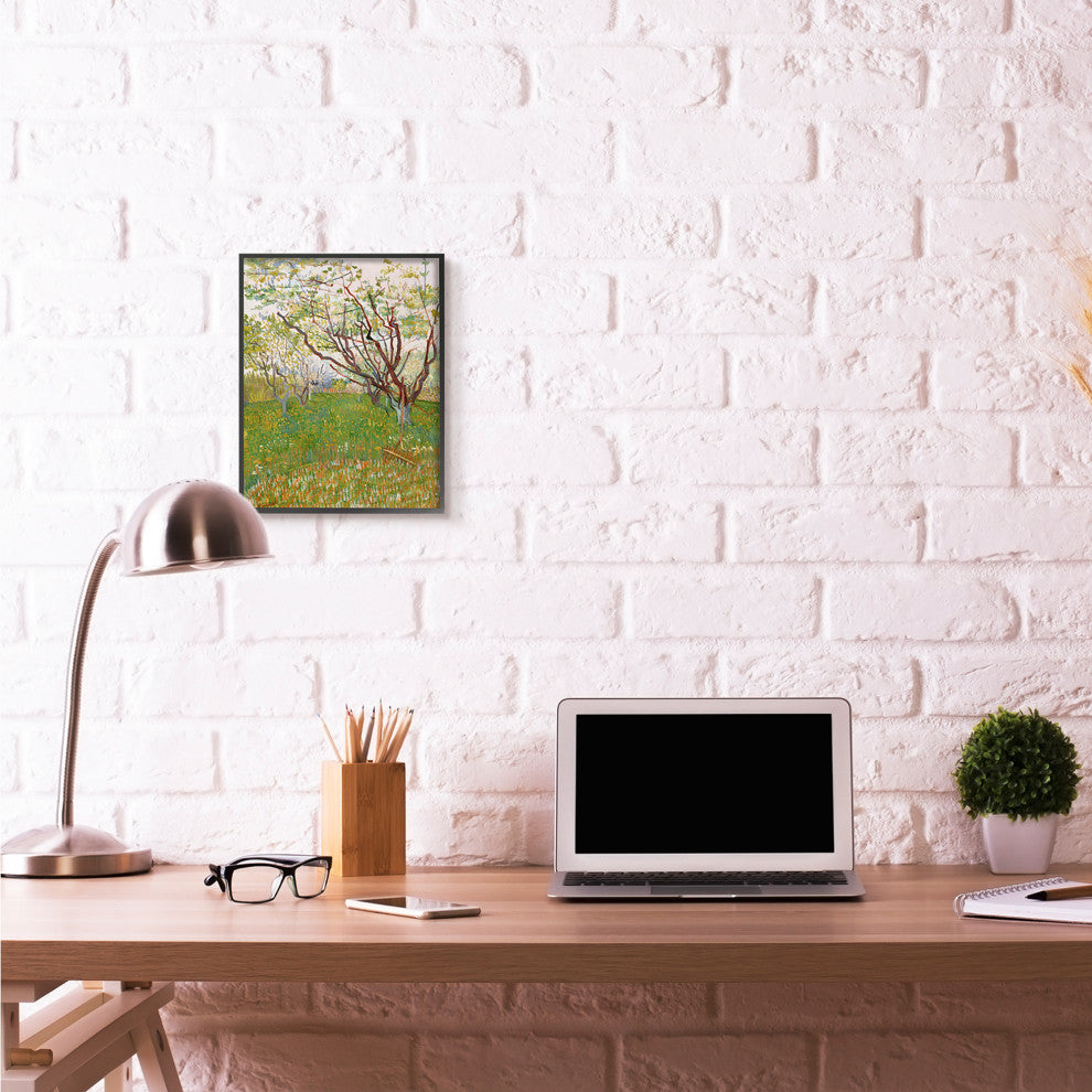 Orchard Field Green Brown Van Gogh Classical Painting, 11"x14"