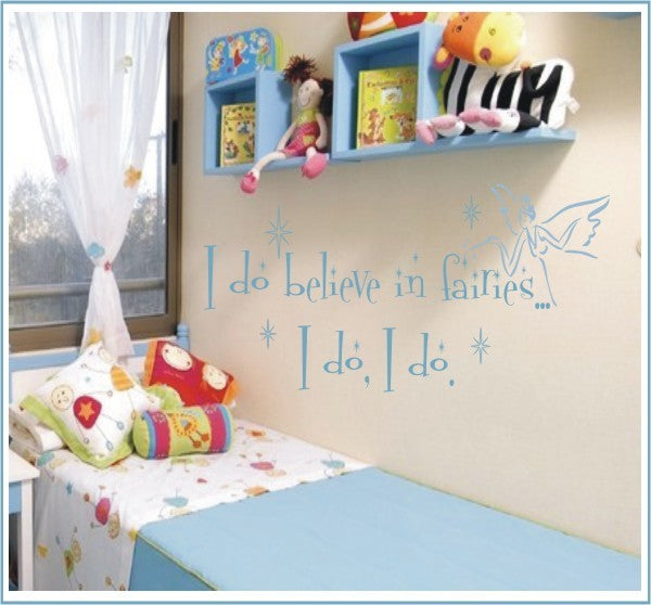 Believe in Fairies Wall Decal, 12", Black