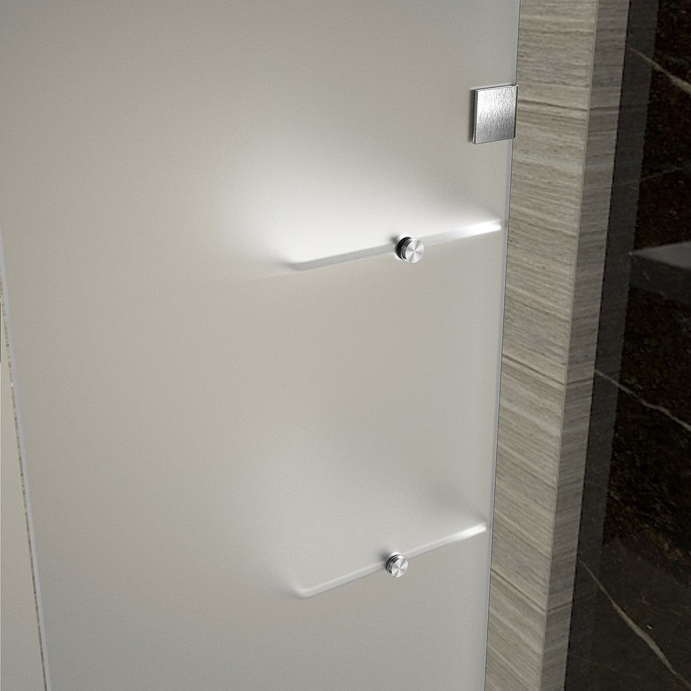 Aquadica GS 38"x38"x72" Frameless Sq. Frosted Shower Enclosure+Shelves Stainless