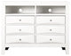 Marilla White 6 Drawer Chest of Drawers, 47"x17"x37"