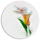 Beautiful Flower With Paint Splashes, Floral Disc Metal Artwork, 11"