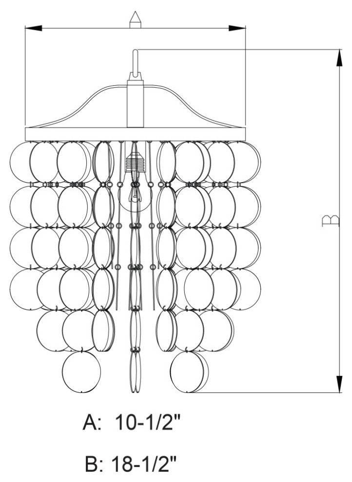 Elsa Capiz Shell 10.5" Pendant Satin Nickel