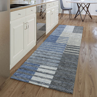 Premium Machine Washable Mayfield AMF687 Blue 2'3" x 7'6" Runner Rug